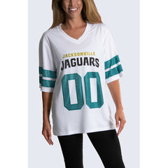 Jacksonville Jaguars Cuce Women's Rhinestone V-Neck Tunic White | NFL