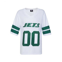 New York Jets Cuce Women's Rhinestone V-Neck Tunic White | NFL