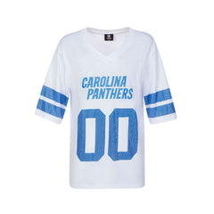 Carolina Panthers Cuce Women's Rhinestone V-Neck Tunic White | NFL