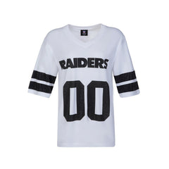 Las Vegas Raiders Cuce Women's Rhinestone V-Neck Tunic White | NFL