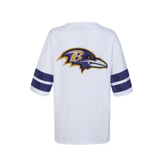 Baltimore Ravens Cuce Women's Rhinestone V-Neck Tunic White | NFL