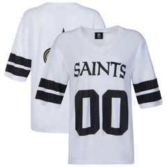New Orleans Saints Cuce Women's Rhinestone V-Neck Tunic White | NFL