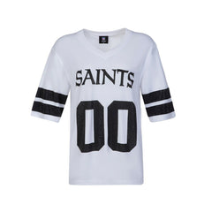 New Orleans Saints Cuce Women's Rhinestone V-Neck Tunic White | NFL