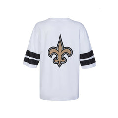 New Orleans Saints Cuce Women's Rhinestone V-Neck Tunic White | NFL