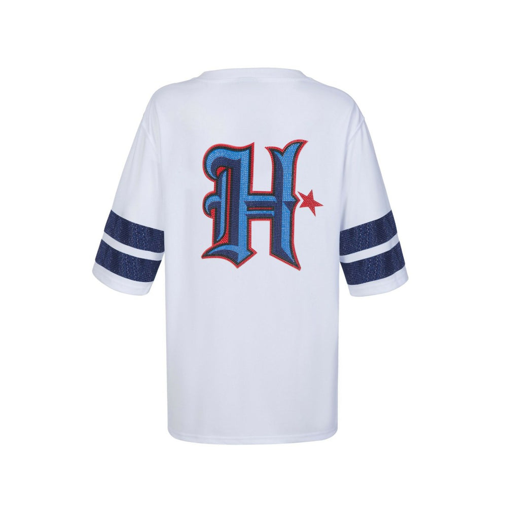 Houston Texans Cuce Women's Rhinestone V-Neck Tunic White | NFL