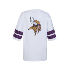 Minnesota Vikings Cuce Women's Rhinestone V-Neck Tunic White | NFL