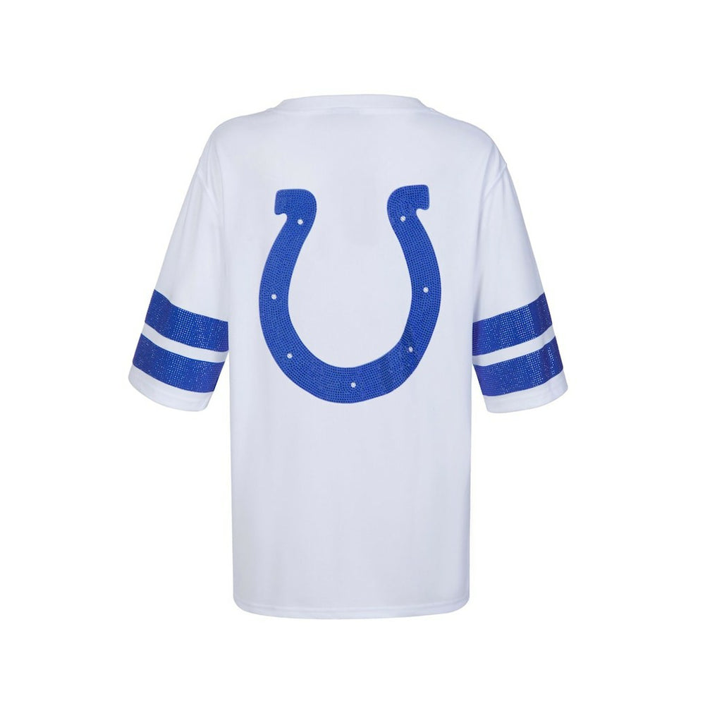 Indianapolis Colts Cuce Women's Rhinestone V-Neck Tunic White | NFL