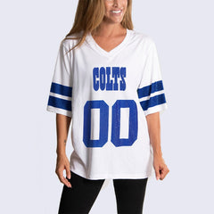 Indianapolis Colts Cuce Women's Rhinestone V-Neck Tunic White | NFL