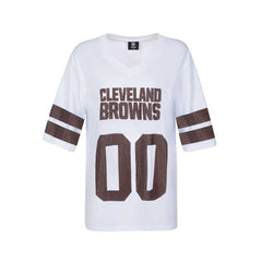 Cleveland Browns Cuce Women's Rhinestone V-Neck Tunic White | NFL