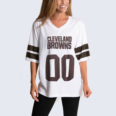Cleveland Browns Cuce Women's Rhinestone V-Neck Tunic White | NFL
