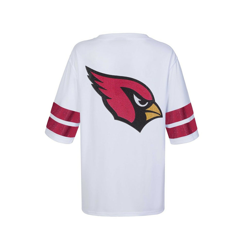 Arizona Cardinals Cuce Women's Rhinestone V-Neck Tunic White | NFL