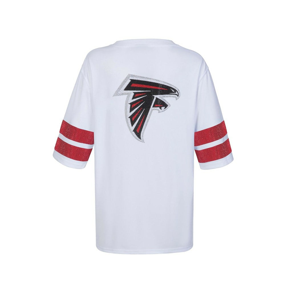 Atlanta Falcons Cuce Women's Rhinestone V-Neck Tunic White | NFL