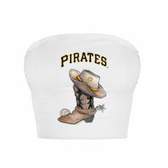 Pittsburgh Pirates Tiny Turnip Women's Cowboy Boot Crop Tube Top - MLB