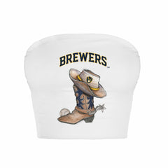 Milwaukee Brewers Tiny Turnip Women's Cowboy Boot Crop Tube Top - MLB