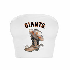 San Francisco Giants Tiny Turnip Women's Cowboy Boot Crop Tube Top - MLB