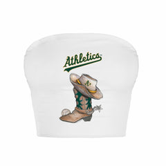 Athletics Tiny Turnip Women's Cowboy Boot Crop Tube Top - MLB