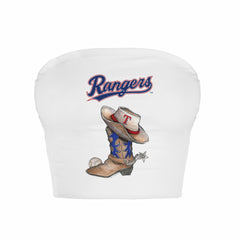 Texas Rangers Tiny Turnip Women's Cowboy Boot Crop Tube Top - MLB