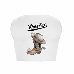 Chicago White Sox Tiny Turnip Women's Cowboy Boot Crop Tube Top - MLB