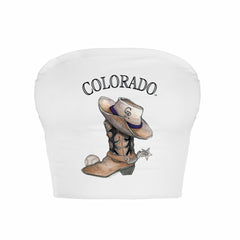 Colorado Rockies Tiny Turnip Women's Cowboy Boot Crop Tube Top - MLB