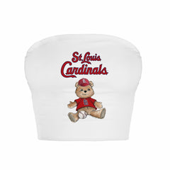 St. Louis Cardinals Tiny Turnip Women's Teddy Bear Crop Tube Top - MLB