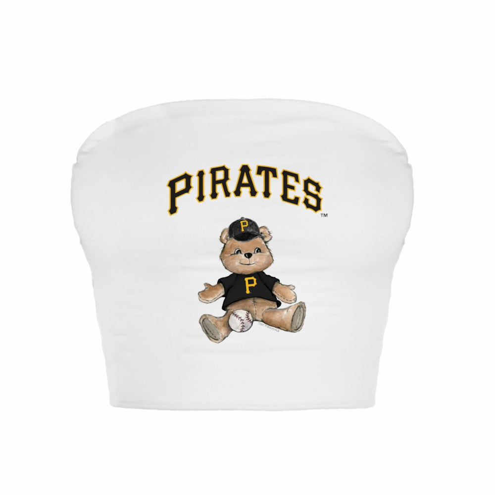 Pittsburgh Pirates Tiny Turnip Women's Teddy Bear Crop Tube Top - MLB