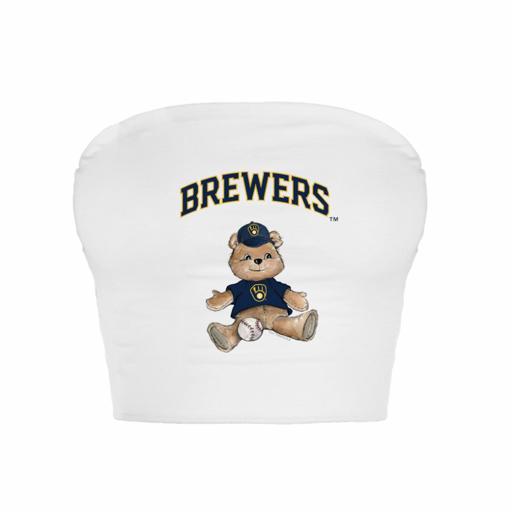 Milwaukee Brewers Tiny Turnip Women's Teddy Bear Crop Tube Top - MLB