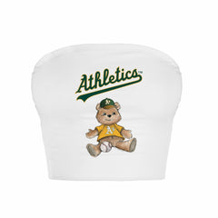 Athletics Tiny Turnip Women's Teddy Bear Crop Tube Top - MLB