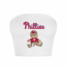 Philadelphia Phillies Tiny Turnip Women's Teddy Bear Crop Tube Top - MLB