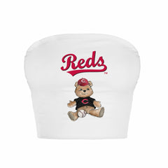 Cincinnati Reds Tiny Turnip Women's Teddy Bear Crop Tube Top - MLB