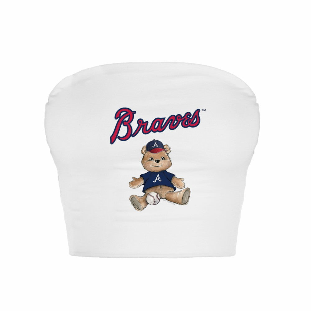 Atlanta Braves Tiny Turnip Women's Teddy Bear Crop Tube Top - MLB