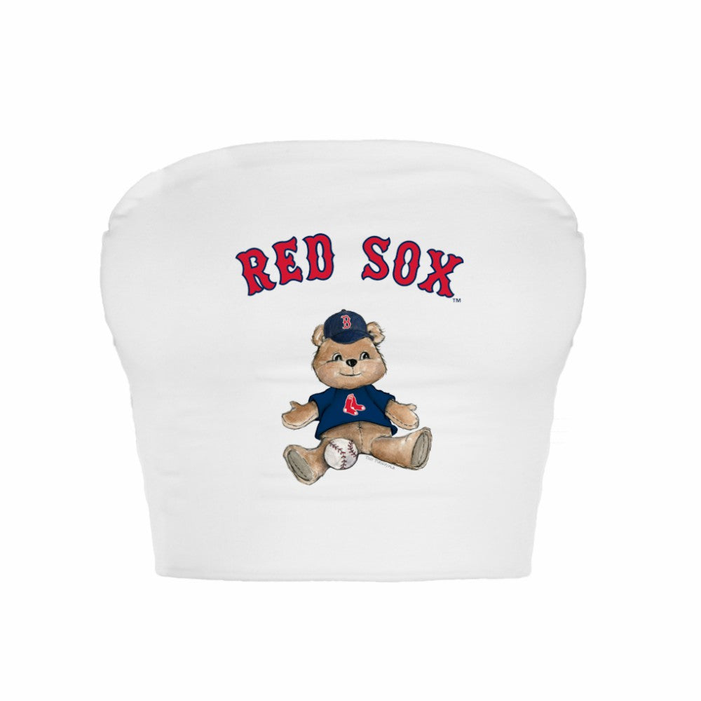 Boston Red Sox Tiny Turnip Women's Teddy Bear Crop Tube Top - MLB