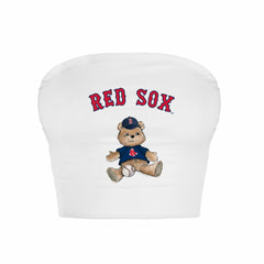 Boston Red Sox Tiny Turnip Women's Teddy Bear Crop Tube Top - MLB