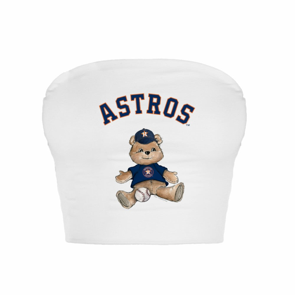Houston Astros Tiny Turnip Women's Teddy Bear Crop Tube Top - MLB