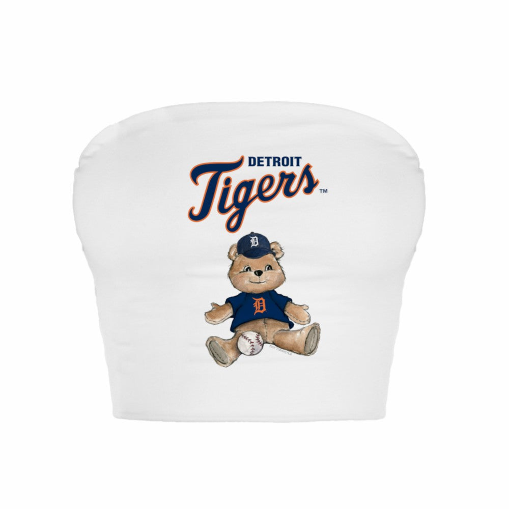 Detroit Tigers Tiny Turnip Women's Teddy Bear Crop Tube Top - MLB