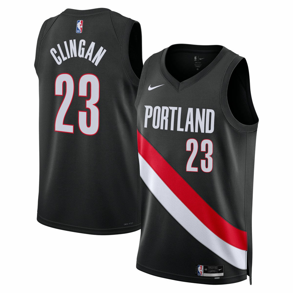 Donovan Clingan Portland Trail Blazers Unisex Swingman Jersey Icon Edition Black - NBA