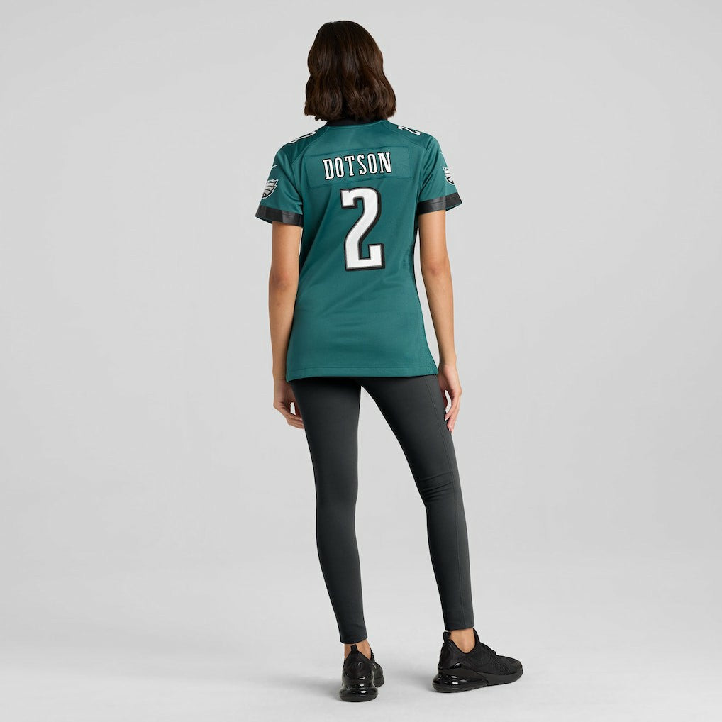 Jahan Dotson Philadelphia Eagles Women's Team Game Jersey Midnight Green | Nike for Sale