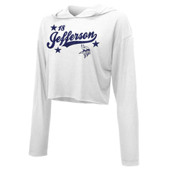 Justin Jefferson Minnesota Vikings Majestic Threads Women's Glitter Wordmark Hoodie White | NFL