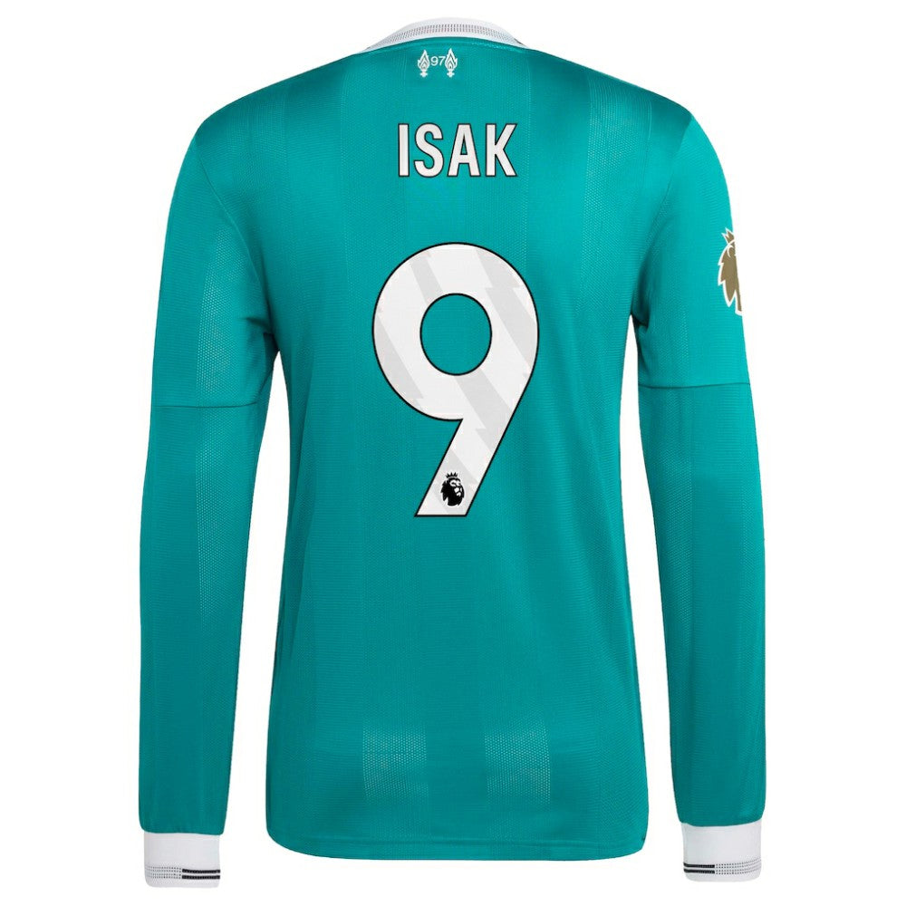 Alexander Isak Liverpool 2025/26 Third Long Sleeve Player Jersey Green | Adidas Online