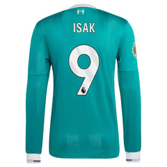 Alexander Isak Liverpool 2025/26 Third Long Sleeve Player Jersey Green | Adidas Online