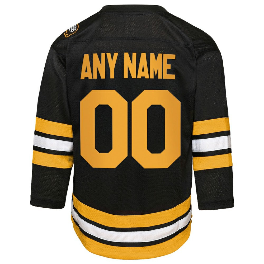 Boston Bruins Youth Home Custom Replica Jersey - Black - NHL