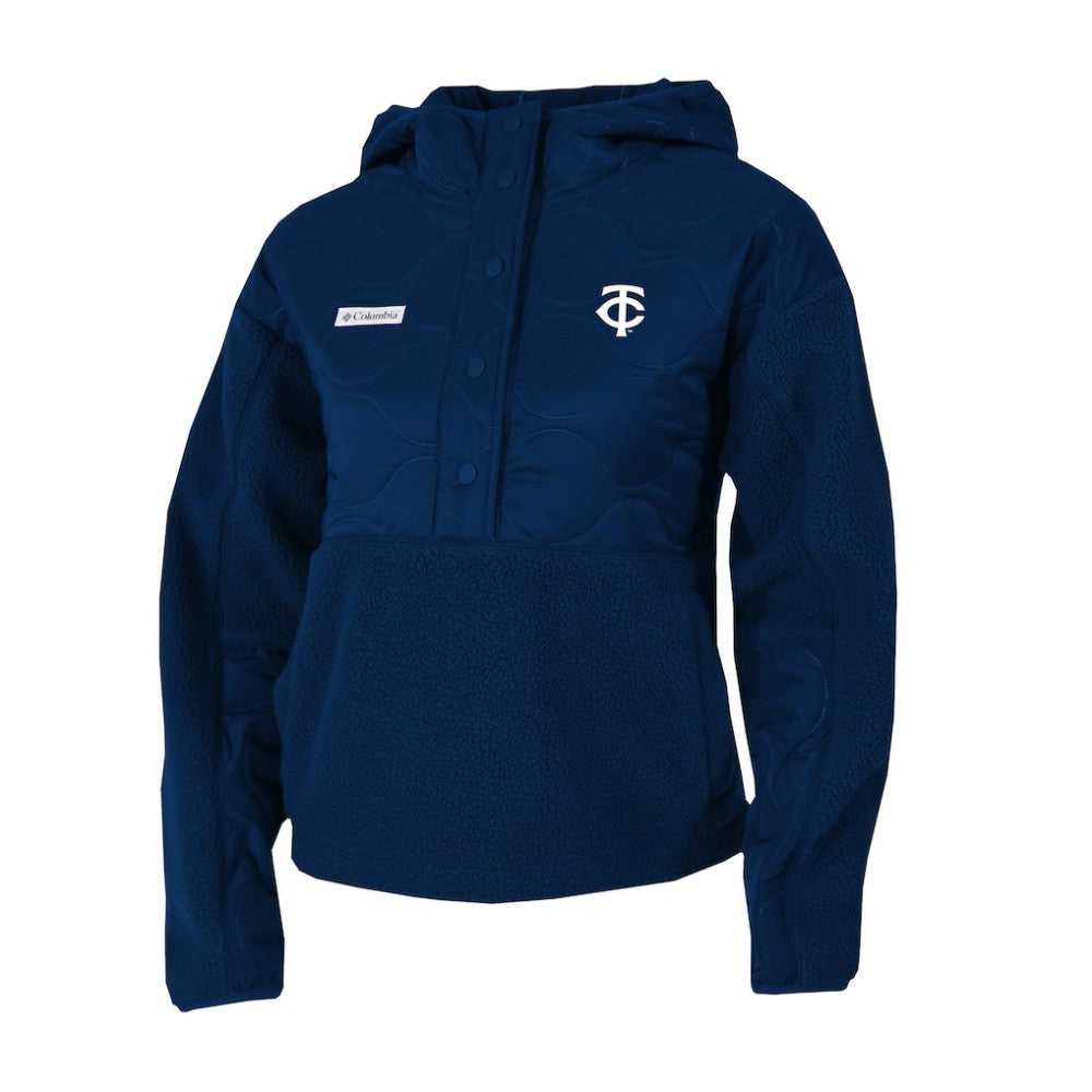 Minnesota Twins Columbia Women's Cloud Point Hooded Fleece Half-Snap Pullover Jacket - MLB