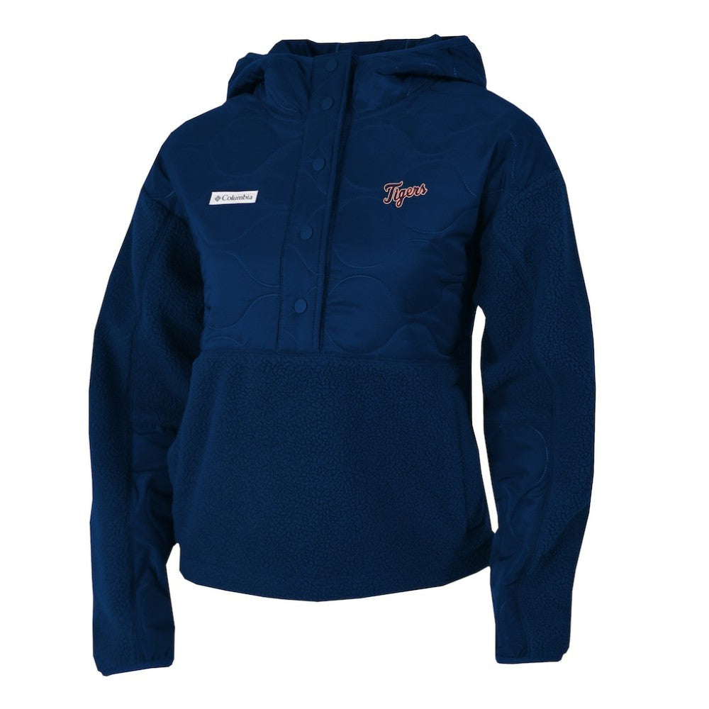 Detroit Tigers Columbia Women's Cloud Point Hooded Fleece Half-Snap Pullover Jacket - MLB