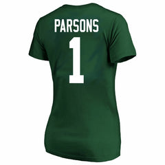 Micah Parsons Green Bay Packers Women's Plus Size Name & Number V-Neck T-Shirt Green | Fanatics