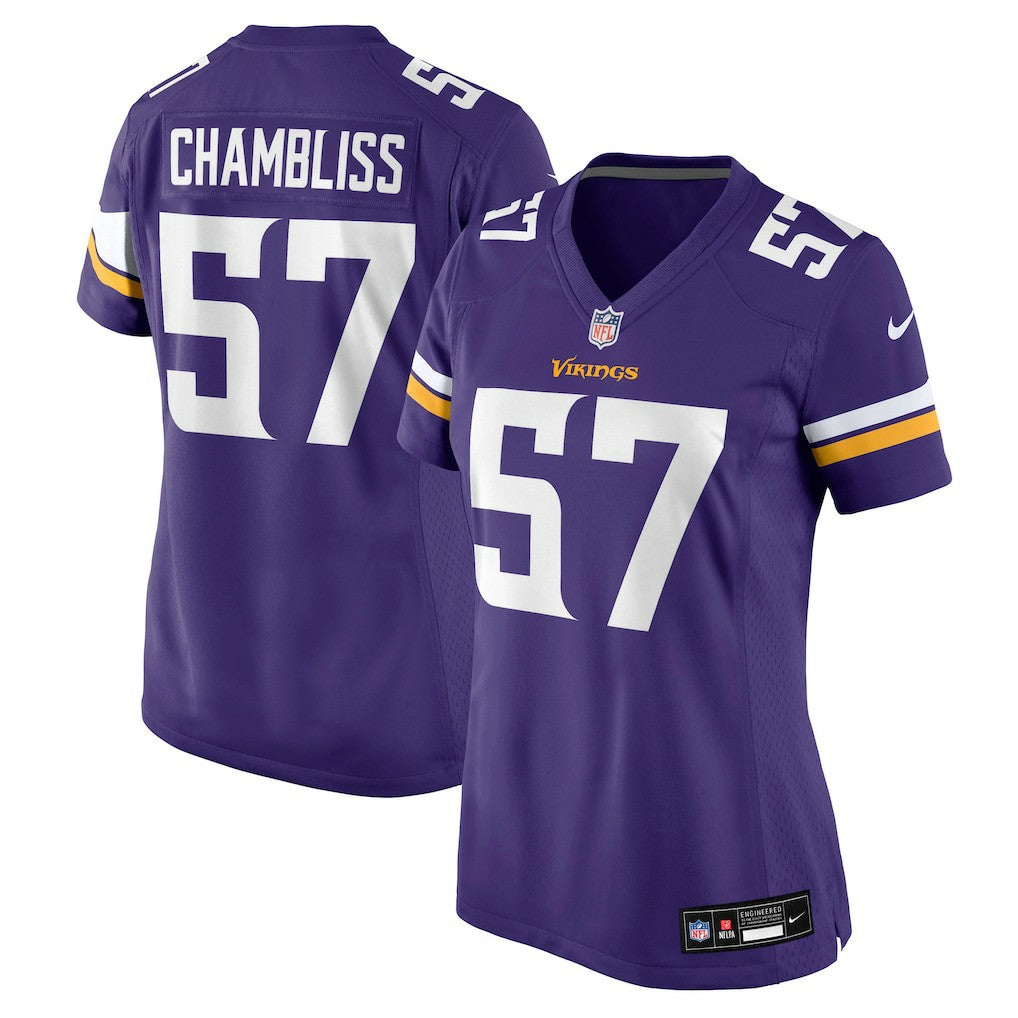 Chaz Chambliss Minnesota Vikings Women's Team Game Jersey Purple | Nike for Sale