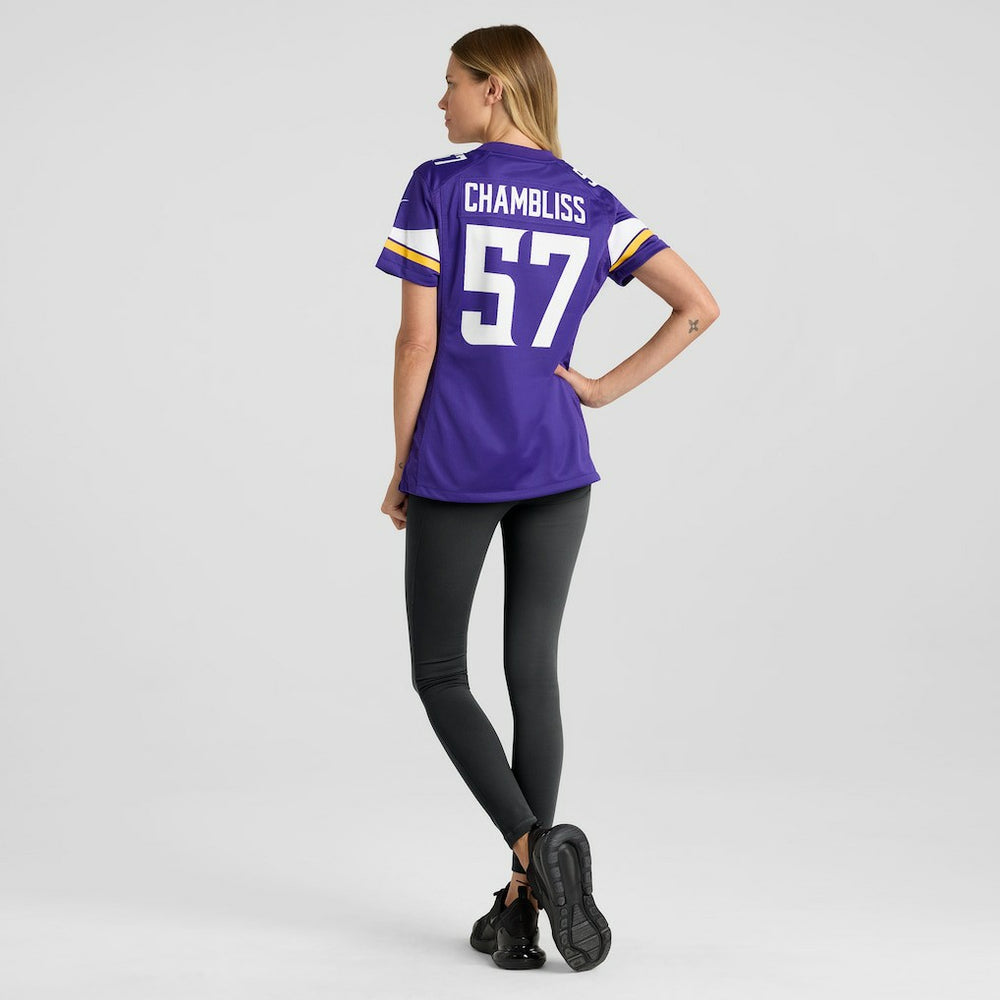 Chaz Chambliss Minnesota Vikings Women's Team Game Jersey Purple | Nike for Sale