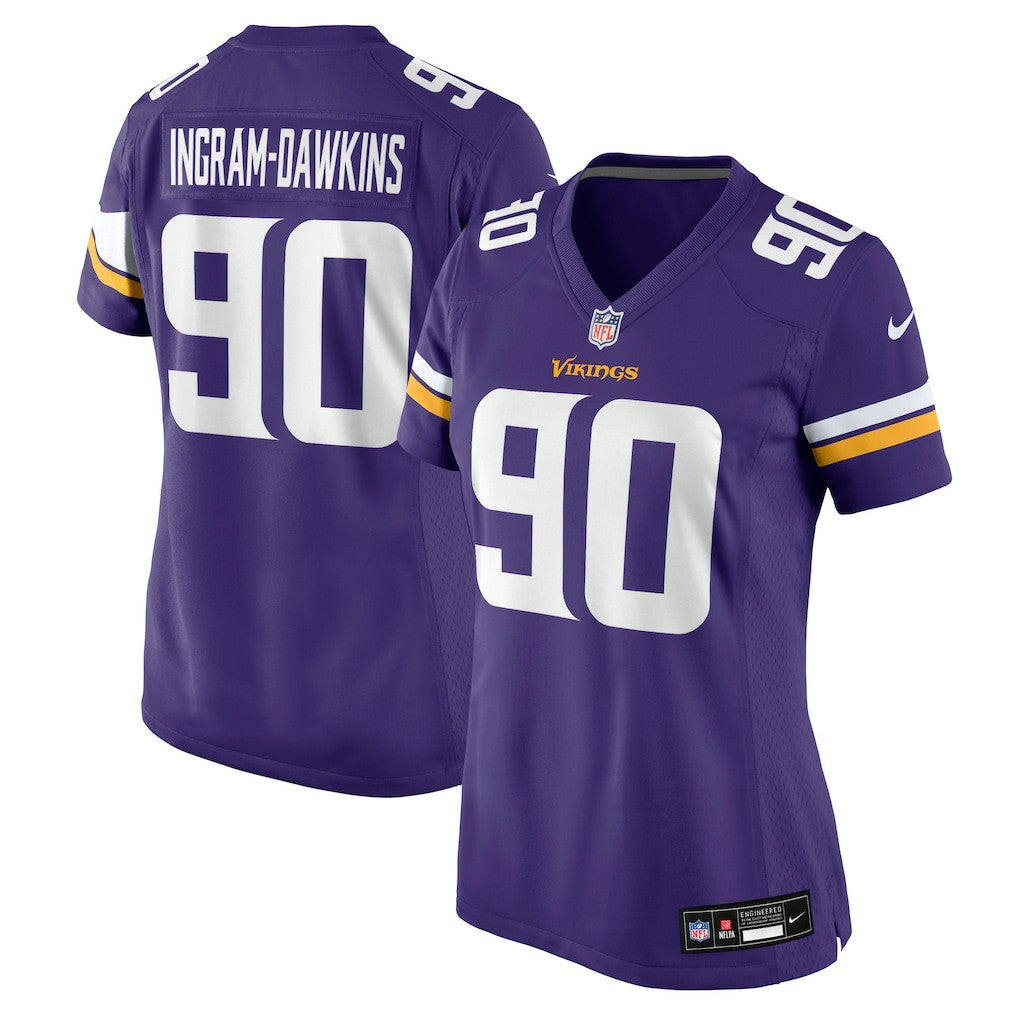 Tyrion Ingram-Dawkins Minnesota Vikings Women's Team Game Jersey Purple | Nike for Sale