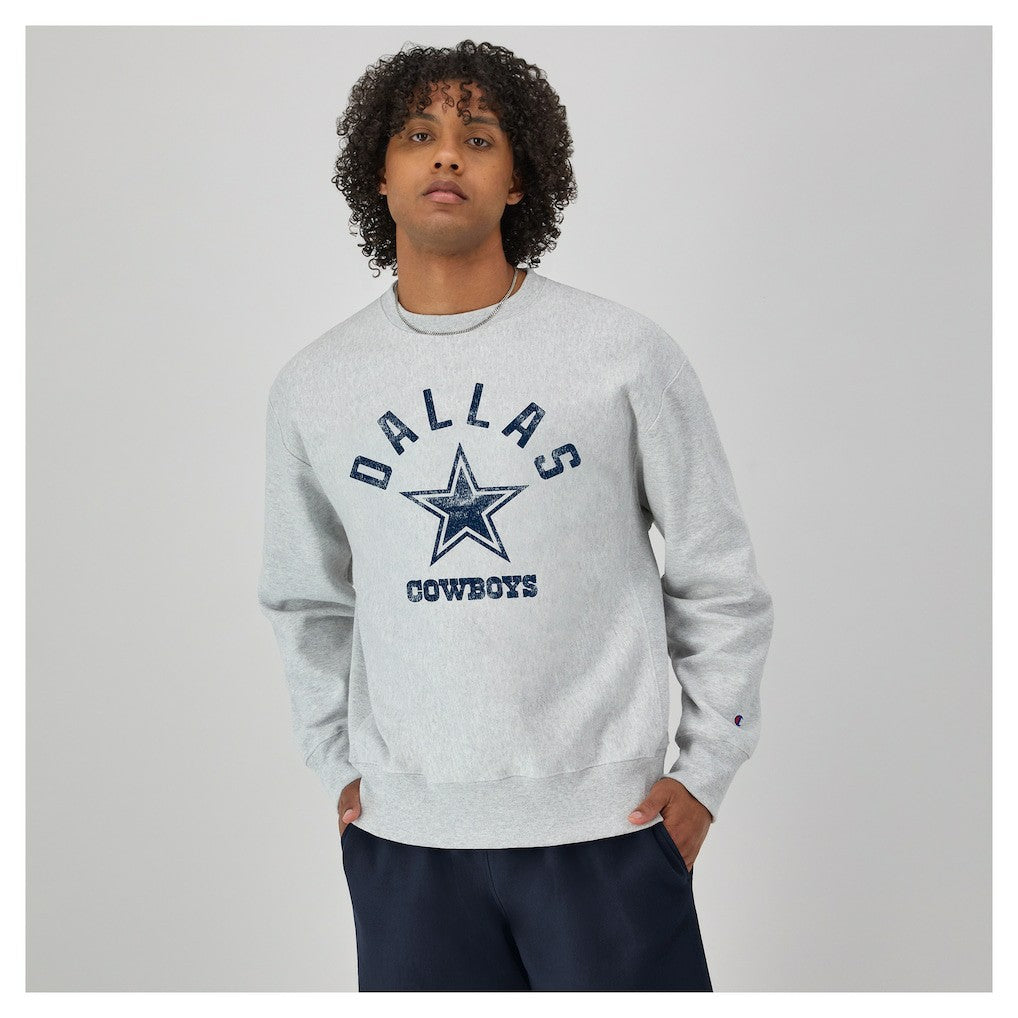 Dallas Cowboys Champion Reverse Weave Fleece Sweatshirt Heather Gray | NFL