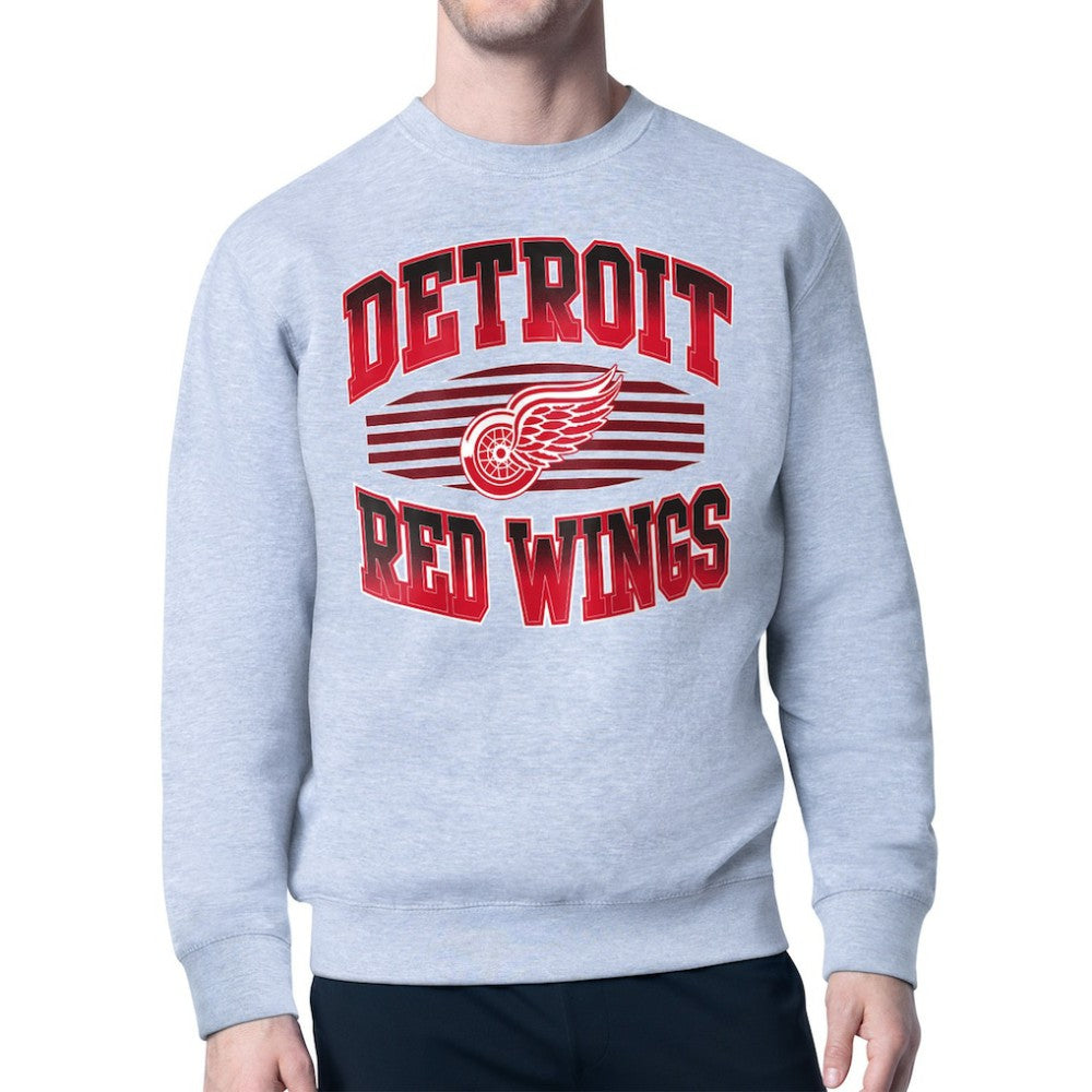 Detroit Red Wings Starter Team Grit Graphic Fleece Pullover Sweatshirt - Gray - NHL