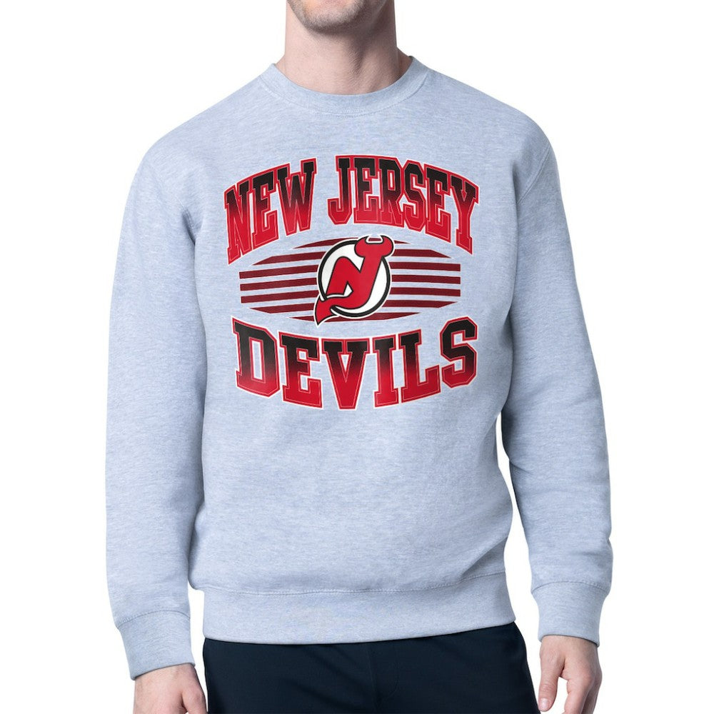 New Jersey Devils Starter Team Grit Graphic Fleece Pullover Sweatshirt - Gray - NHL