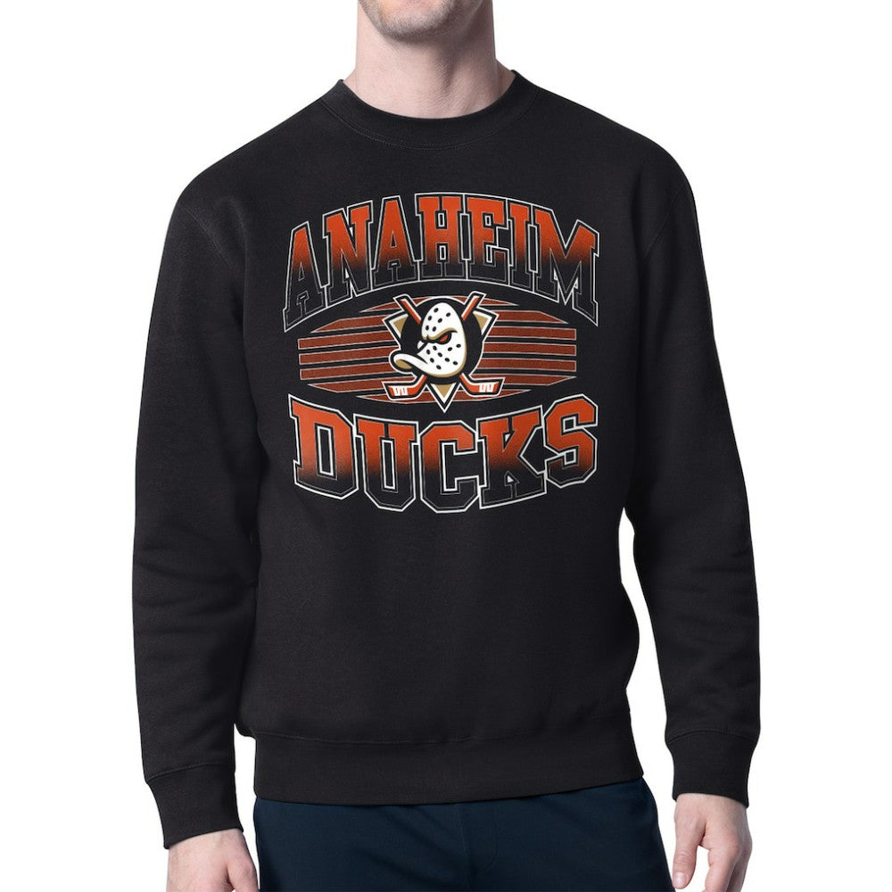 Anaheim Ducks Starter Team Grit Graphic Fleece Pullover Sweatshirt - Black - NHL